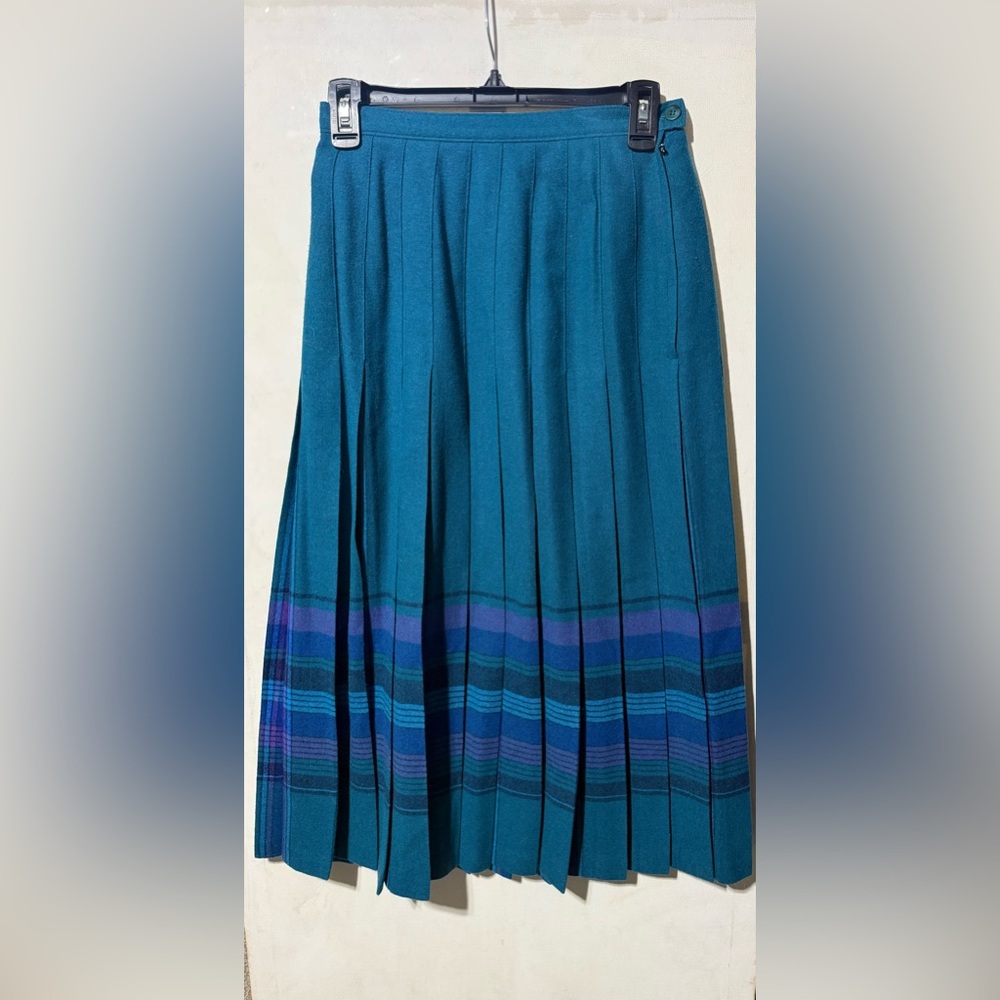 Pendleton Teal and Violet A-Line Skirt